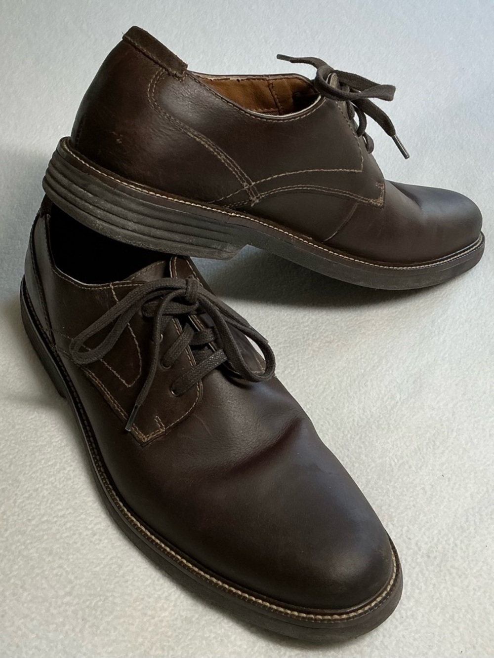Men's Dark Brown Leather Derby Lace-Ups